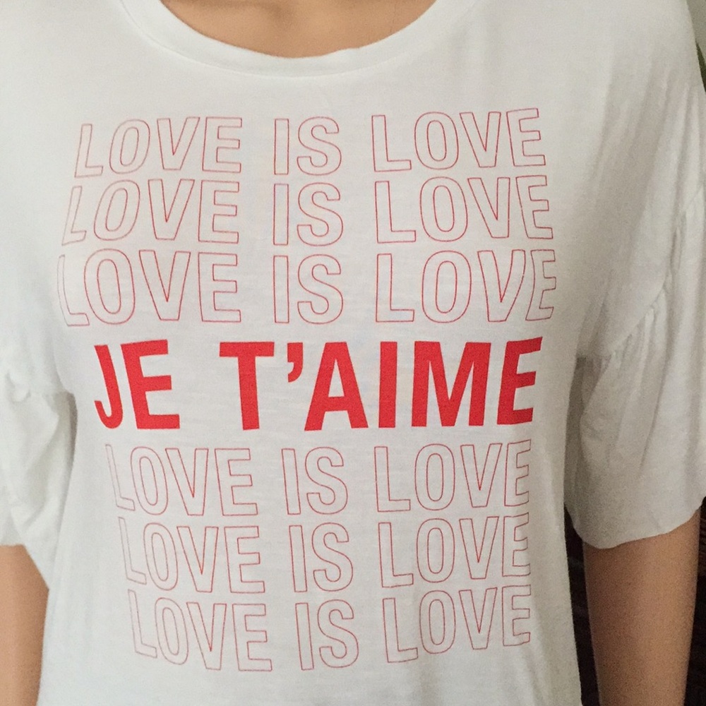 JE T’AIME Print White T-Shirt by Art Class - Picture 3 of 9
